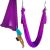 Wellsem5.5 Yards(5m/set) Elastic Yoga Pilate Swing Aerial Yoga Hammock with Carabiner&daisy Chain (Violet, 5meter)